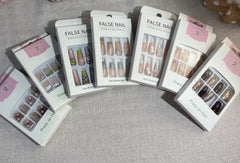 Enormous kart - 7 Sets of Reusable Press-On Nails for Women | Short, Medium & Long Length Acrylic Nail Set