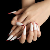 Enormous kart - Long Lasting Coffin Shape Fake Nails | Reusable Press-On Acrylic Nails for Women