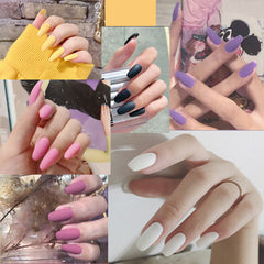 Enormous kart - Almond Shape Press-On Matte Nails for Women | Reusable Solid Color Fake Nails with Salon Finish