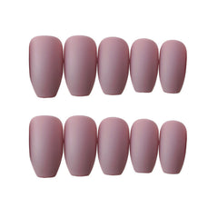 Enormous kart - Natural Look Nude Press-On Nails Set | Reusable Acrylic Fake Nails for Women