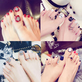 Enormous kart - Pro Artificial Acrylic Toe Nails – 24pcs Reusable Toe Nail Patch Set for Salon-Style Pedicure