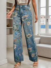 Enormous kart - Modern Printed Wide leg Jeans for a Bold Look