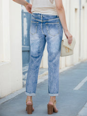 Enormous kart- Womens Denim Straight Fit Jeans with Foldable Leg – Casual & Stylish