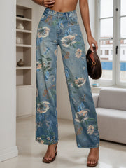 Enormous kart - Modern Printed Wide leg Jeans for a Bold Look