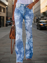 Enormous kart - Modern Floral Print Straight Fit Jeans For Women