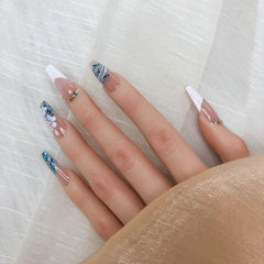 Press-On Nails – Gilded Whisper Short Reusable Nail Kit for Women