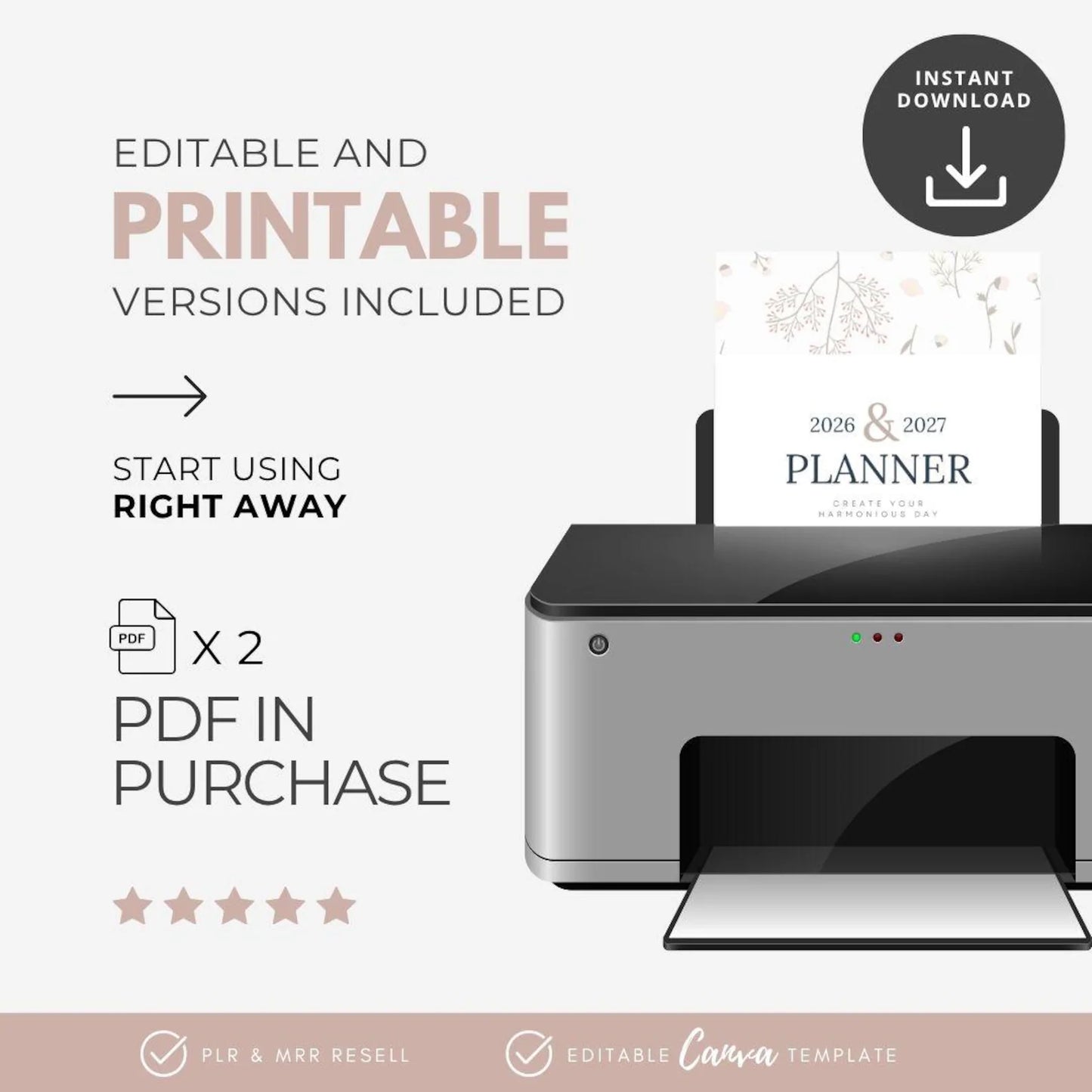 2026 Planner, Editable Canva Templates, Organisation Planner, Master Resell Rights, Rebrand Resell, Digital Product