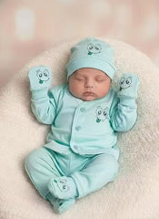 Cloud-Soft Newborn Baby Clothing Set (0–2 Months) | 5-Piece All-Season Hosiery Cotton Starter Kit for