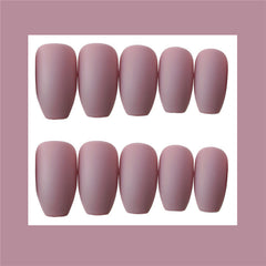 Enormous kart - Natural Look Nude Press-On Nails Set | Reusable Acrylic Fake Nails for Women