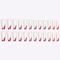 Enormous kart - Long Lasting Coffin Shape Fake Nails | Reusable Press-On Acrylic Nails for Women