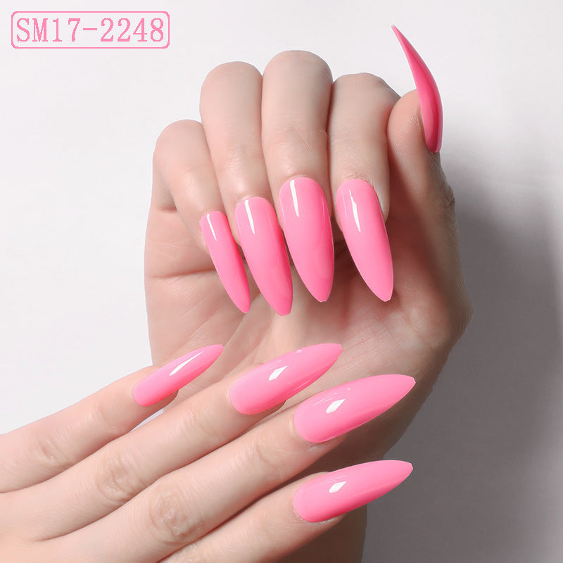 Enormous kart - Reusable Almond-Shaped Press-On Nails | Elegant Solid Color Fake Nails for Women