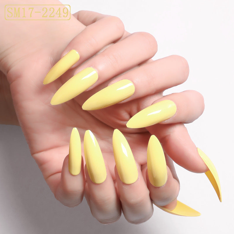 Enormous kart - Reusable Almond-Shaped Press-On Nails | Elegant Solid Color Fake Nails for Women