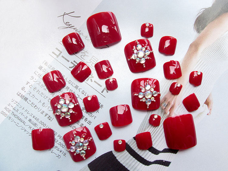 Enormous kart - Pro Artificial Acrylic Toe Nails – 24pcs Reusable Toe Nail Patch Set for Salon-Style Pedicure