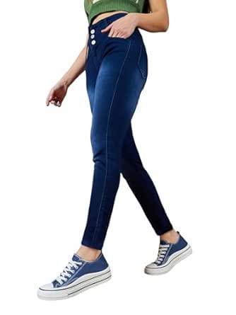 Enormous kart - Trendy High Waist Skinny Fit Blue Denim For Women