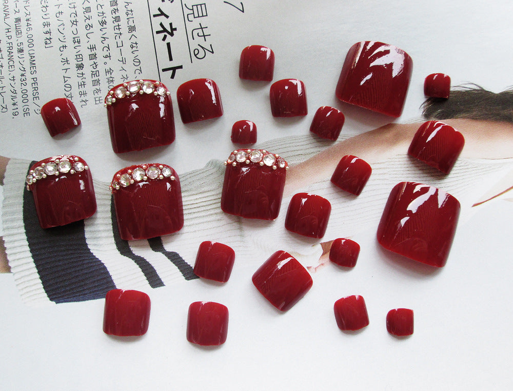 Enormous kart - Pro Artificial Acrylic Toe Nails – 24pcs Reusable Toe Nail Patch Set for Salon-Style Pedicure