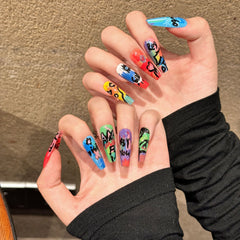 Graffiti Oil Painting Series Removable Fake Nails Wear Armor
