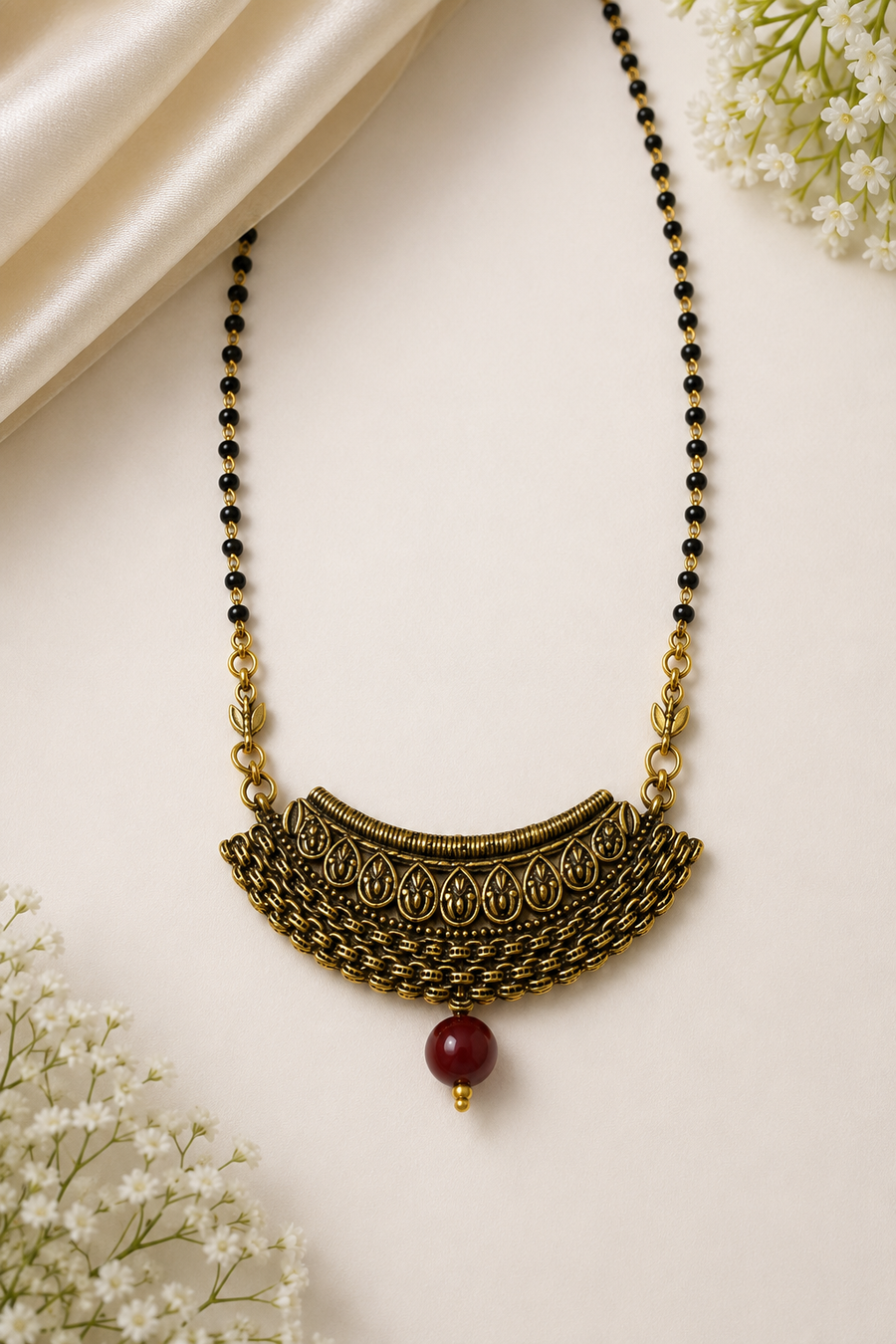 Traditional Antique Plated Statement Necklace for Women