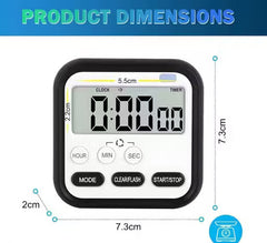 Digital Kitchen Timer & Stopwatch - Large Digit Countdown, Loud Alarm, Magnetic Back Stand Ideal for Cooking, Baking, Stop Watch Timer for Study Table Accessories for Students (Multi Colour)