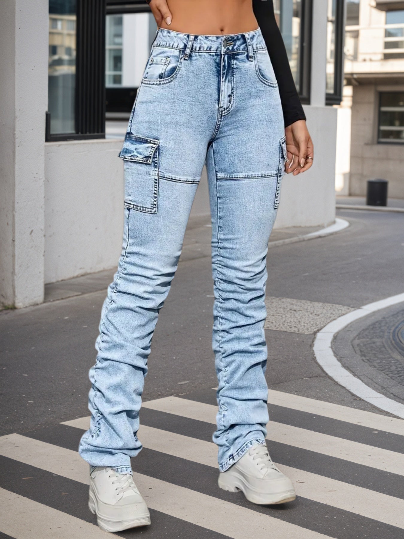 Enormous kart - Trendy Street wear Blue Denim with side pockets