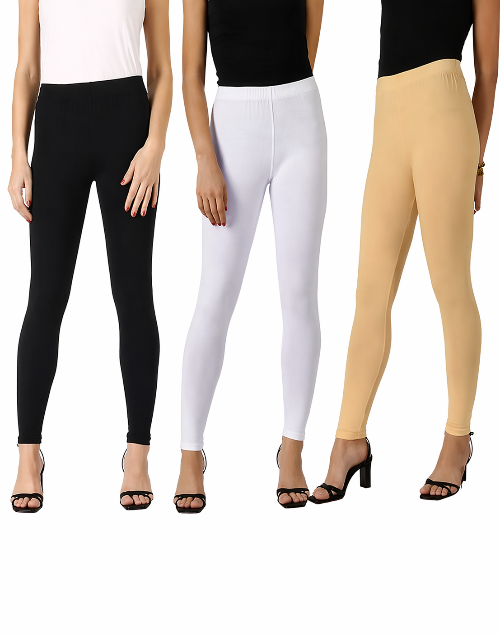 Cotton Lycra Womens Leggings Combo 3