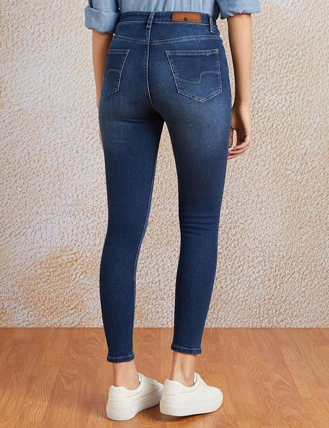 Enormous kart - Comfortable Dark Blue Skinny Fit Denim For Women