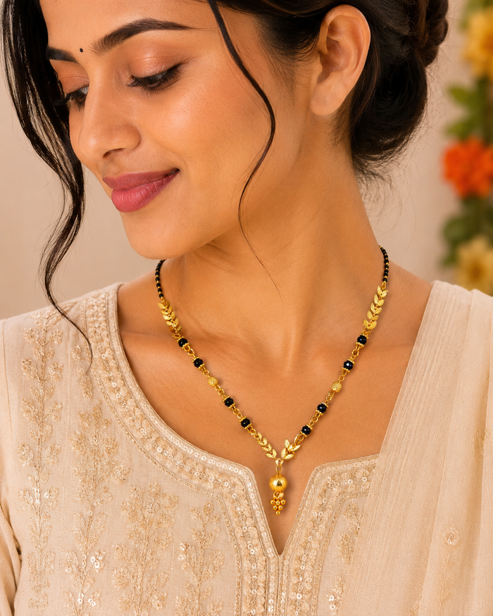 Elegant Gold color Artificial Mangalsutra Necklace for Women