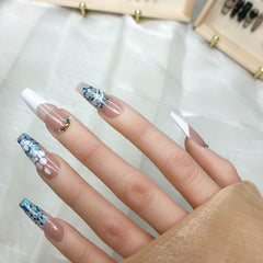 Press-On Nails – Gilded Whisper Short Reusable Nail Kit for Women