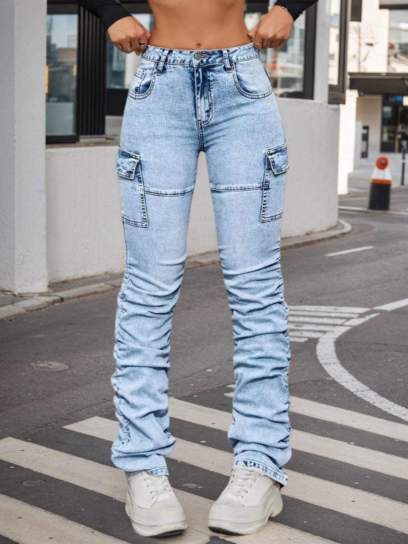 Enormous kart - Trendy Street wear Blue Denim with side pockets