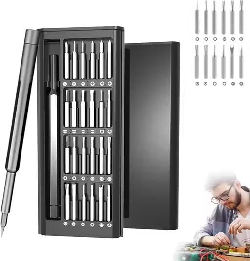 24 in 1 Precision Screwdriver Set, CRV Magnetic Driver Bits Storage Box, Mini Professional Repair Tools for Electronics