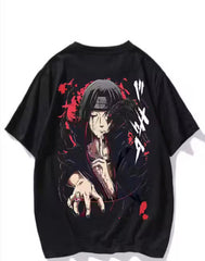 Being Besharam Anime Printed Oversized drop shoulder round neck pure cotton Black t shirt for men