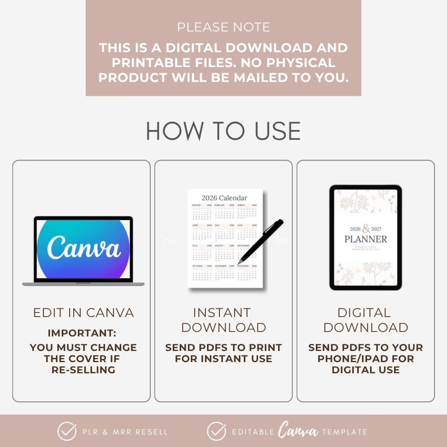 2026 Planner, Editable Canva Templates, Organisation Planner, Master Resell Rights, Rebrand Resell, Digital Product