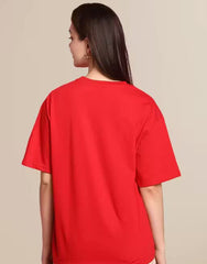 Women's Half Sleeve Oversize Printed Tshirt