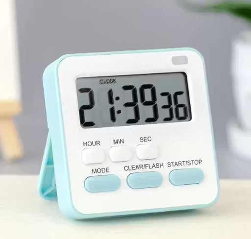 Digital Kitchen Timer & Stopwatch - Large Digit Countdown, Loud Alarm, Magnetic Back Stand Ideal for Cooking, Baking, Stop Watch Timer for Study Table Accessories for Students (Multi Colour)